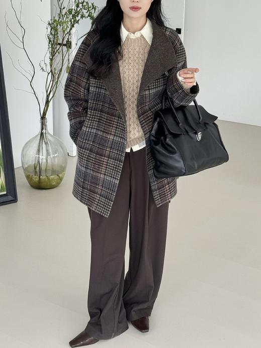 美杜莎蒂娜CT3758宽松落肩式中长款100%羊毛大衣 商品图3