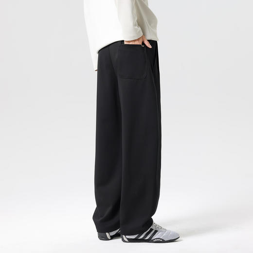 【莱赛尔】男士休闲裤2025秋款宽松纯色系带日常通勤阔腿裤男K&C 商品图4