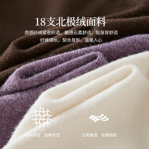 【11/19新品】熙世界都市松弛感套头针织衫秋冬2025新款百搭宽松圆领紫色毛衣 商品图3