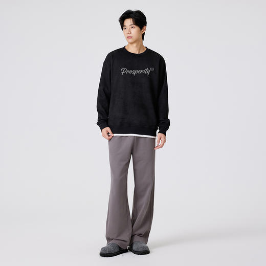 gxg.jeans男装【麂皮绒面料】男士圆领卫衣25秋款舒适垂顺日常百搭打底衫上衣K&C 商品图1