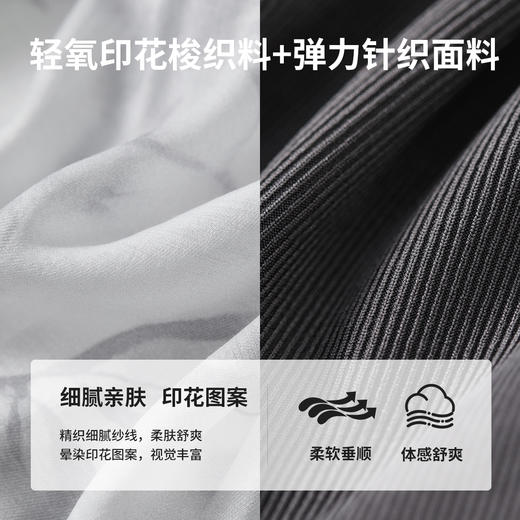 【内购】优雅通勤翻领系绑带落肩宽松晕染花卉衬衫&弹力针织吊带连衣裙-153ZB3267X 商品图3