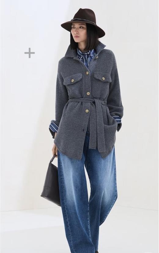 1118-5 设计感 BC松弛感 腰带针织中长开衫 我穿M 商品图3