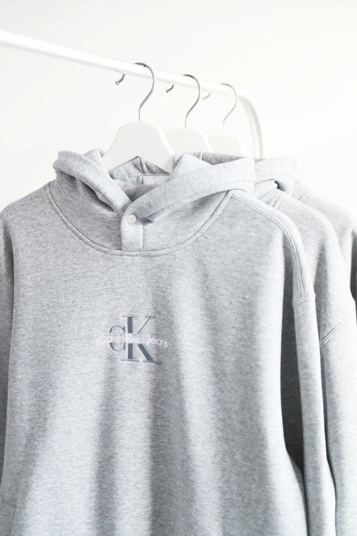 美式刺绣卫衣一枚。重工刺绣工艺元祖灰字母加绒连帽卫衣A122266 商品图4