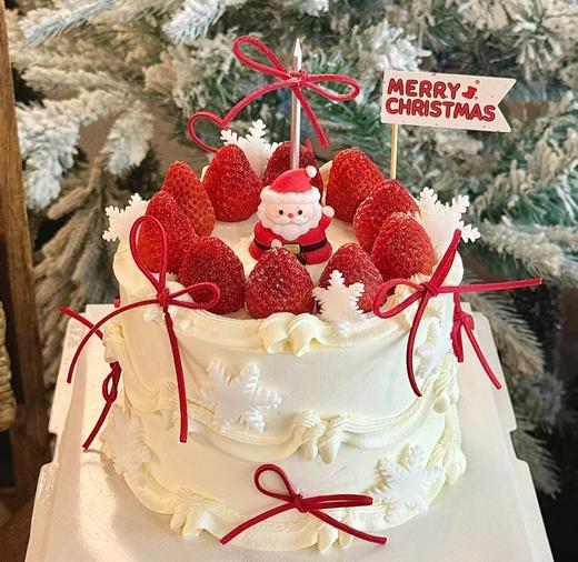 【优品系列】--【草莓圣诞老人】圣诞节蛋糕 商品图0