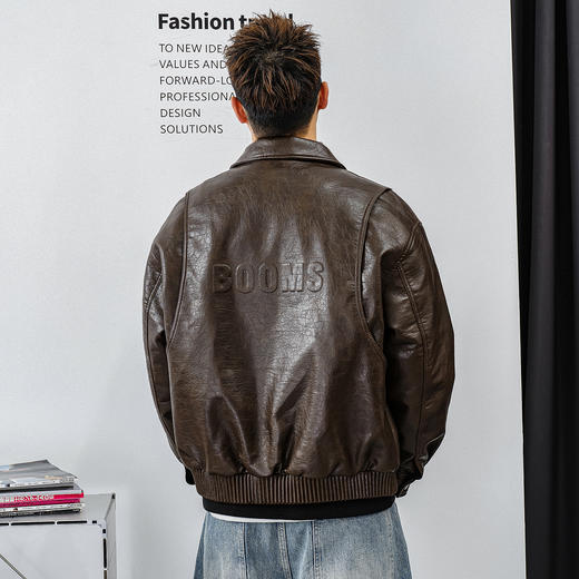 徐太浪【轻熟风 复古美式】PU皮翻领羽绒服男冬季保暖防寒服外套 商品图1