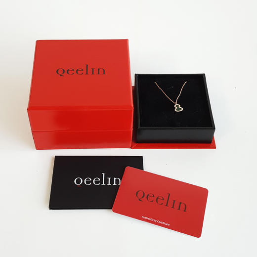 【95新】Qeelin麒麟Wulu系列18K玫瑰金镶钻翡翠petite wulu葫芦项链031125TJ26 商品图1