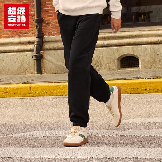 超级安踏加绒运动裤男裤秋冬针织保暖螺纹束脚卫裤长裤子男152548303U 商品图3
