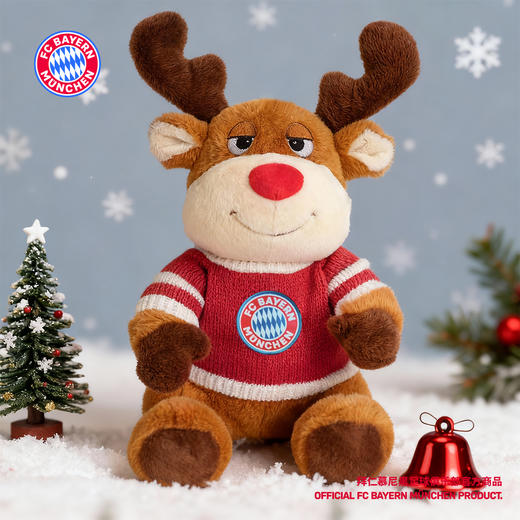 【官方正版】拜仁足球俱乐部丨麋鹿玩偶圣诞节氛围感毛绒周边球迷 商品图0