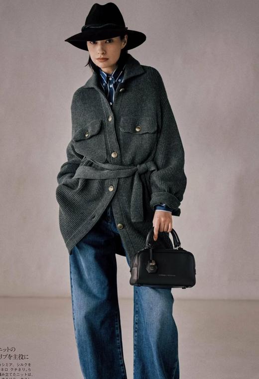 1118-5 设计感 BC松弛感 腰带针织中长开衫 我穿M 商品图2