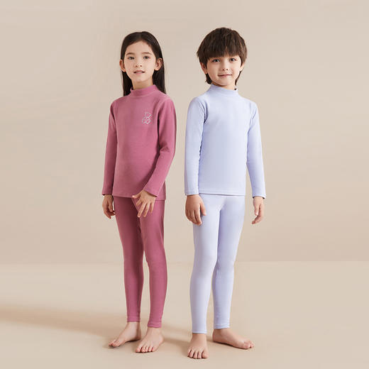 温暖半高领~冬季儿童中领保暖内衣套装青少年秋冬打底衫男女童秋衣裤宝宝加厚睡衣 商品图2