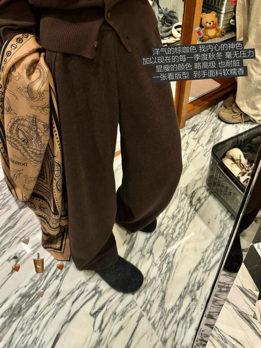 ✨秋冬保暖显瘦神裤⚠【波尔多羊毛弯刀裤】💥 面料开挂配方：❤️绵羊毛多层结构织造保暖度不输加绒❗❗ 📢弧线弯刀裤型 一键修腿俐器巨显瘦有型!! 商品图0