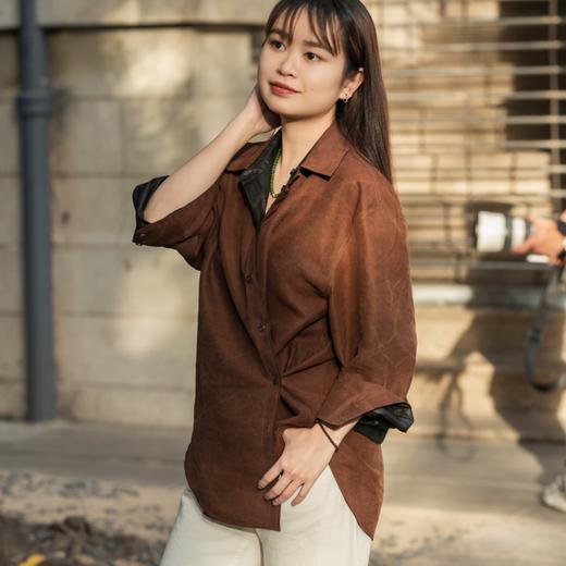 菜菜家两面穿香云纱衬衫|数十次染色晒莨工艺，油亮如皮衣，四种穿法，一件抵N件 商品图9