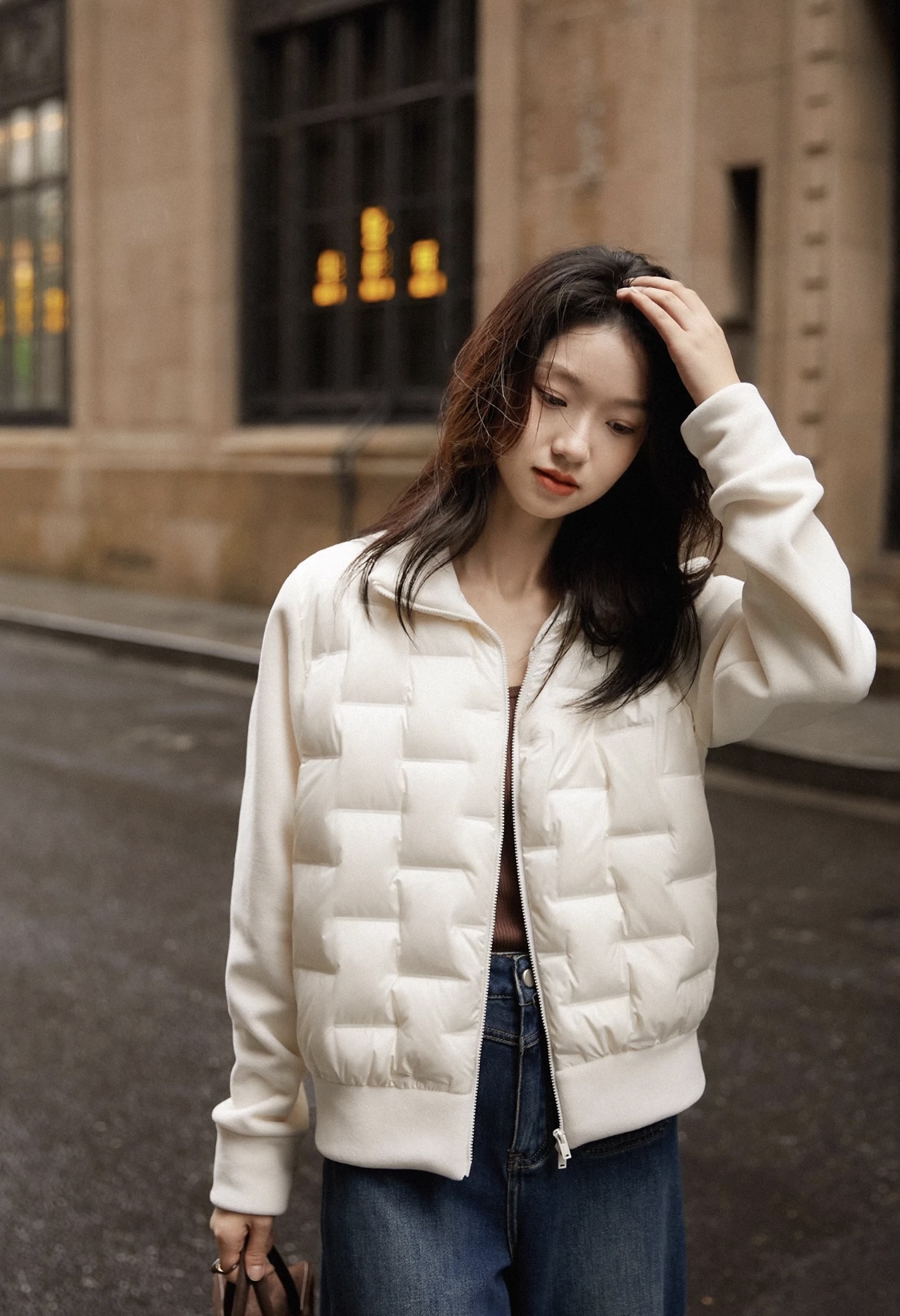 【百图lulu】【预售10天发】【云梯羽绒服】90白鸭绒 内里拼接摇粒绒  轻量 羽绒服外套