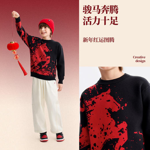 【新年波】男童圆领长袖针织衫春季新款安奈儿童装EB614510 商品图2