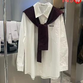 NC翻领配披肩长袖衬衫50627（白）秋季153011530321