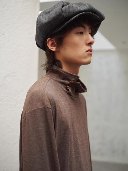 共和GongheRepub/GH24038/秋冬斜开叉高领可扣长袖T恤 商品图2