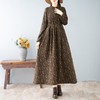 棉麻连衣裙文艺复古秋冬新款加绒加厚碎花长裙显瘦休闲大摆打底裙 商品缩略图3