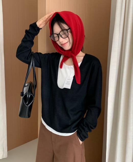 老米优品🎈3-5天发！【2条包邮】100% WOOL🐏《澳洲纯羊毛🍂针织三角围脖》高级感，层次感拉满！时髦精必入宝藏围巾~WJ251118A 商品图6