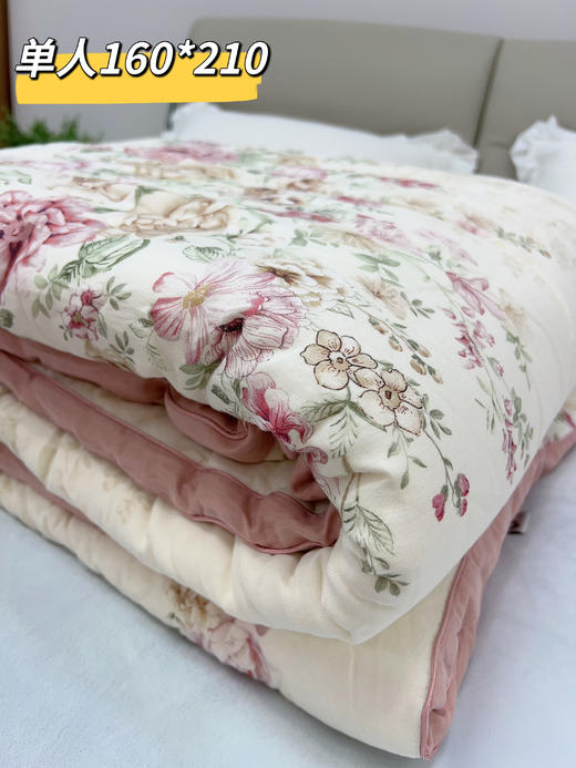 松植屋秋冬新款单人纱布棉花被子100%全棉纱布 A类母婴级 优选新疆长绒棉，整张定型填充 商品图7