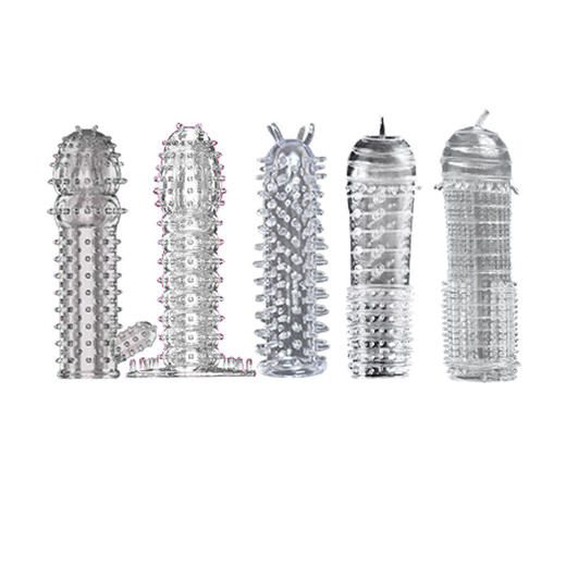 狼牙套带刺大颗粒刺激加长加粗硅胶男用穿戴水晶情趣阴茎龙鳞套 商品图4