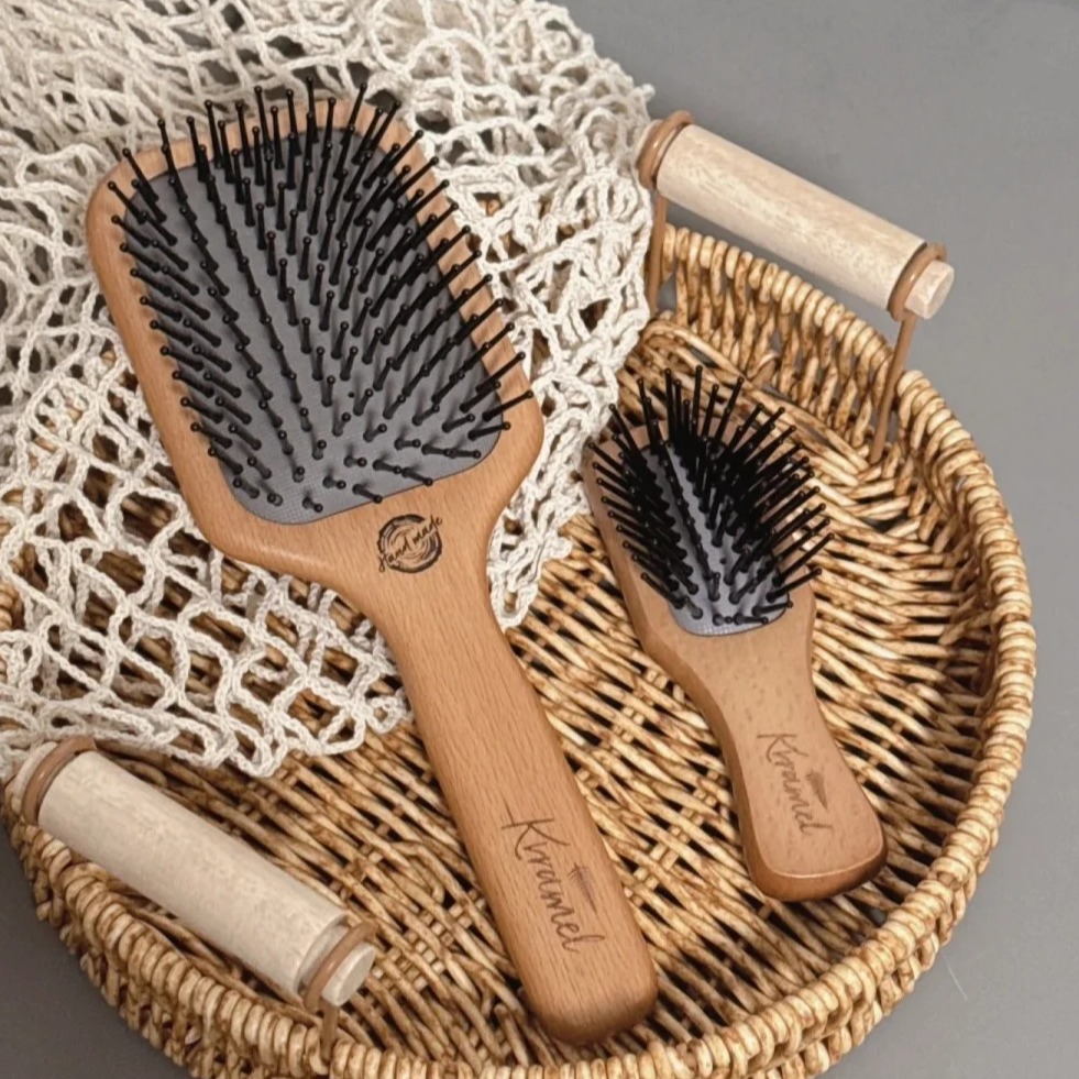 krramel 榉木防静电气垫梳亲子装礼盒