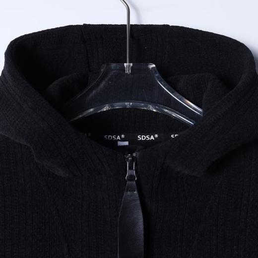 WY1393SDSA秋冬新款痞帅男装韩版纯色竖纹半拉链立领连帽卫衣百搭宽松 商品图2