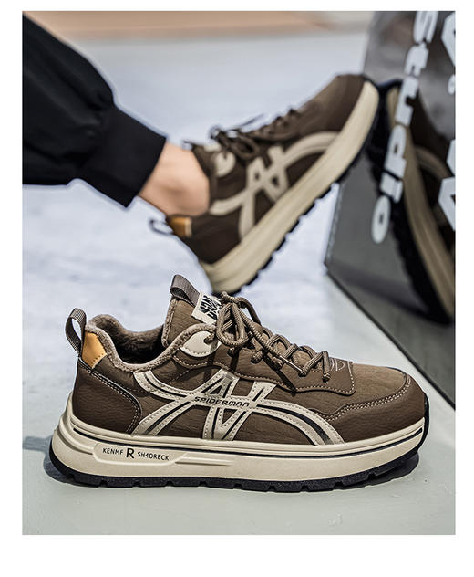 【HF】无忧购 冬季加绒加厚保暖百搭休闲鞋男厚底运动老爹鞋 K605（截单后3-5天发货） 商品图9