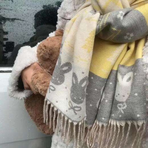 <曾小咸推荐> 费尔岛韩系小兔披肩围巾 日常价89/件 活动价59！！【预售款，预计3-15天发货】 商品图5