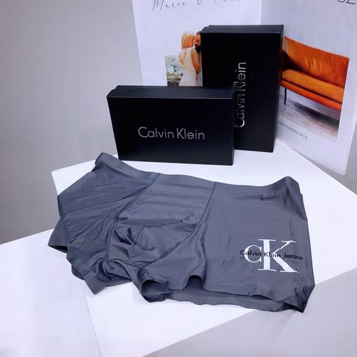ck无痕冰丝字母印花平角内裤礼盒装无边无感男士内裤！ 商品图2