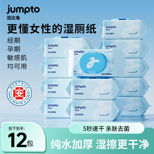 洁比兔纯水湿厕纸家庭装医护级认证0杀菌剂可冲散湿厕纸 商品图0