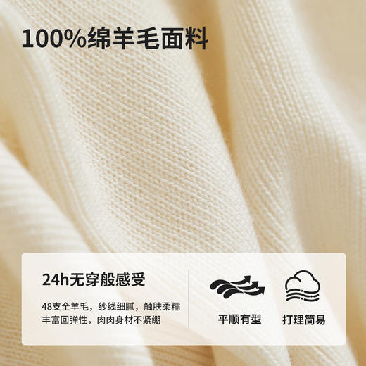【内购】气质优雅简约半高领100%绵羊毛软糯舒适长袖针织衫-W53HA3618X 商品图3