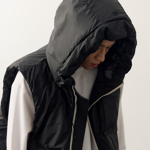 NPC潮牌高周波字母印花90%白鹅绒连帽羽绒服男背心户外NP49DJ02 商品图1