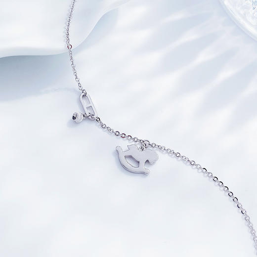 【限时8.8折】【线上铂金馆】PT950 #CNC #生肖  【国际铂金协会】铂金实心可调节CNC马年生肖小木马时尚手链(BSL00309),(预售产品下单后不退款不退货不换货不补差价) 商品图1