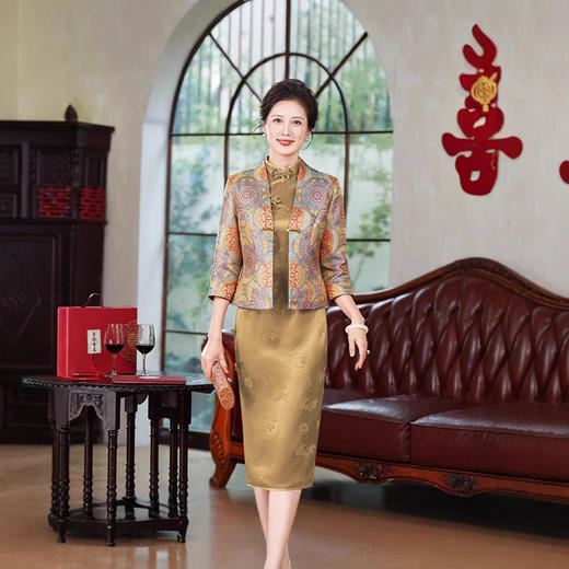 高端搭配旗袍秋冬外套新款气质妈妈婚宴上衣平时可穿 商品图0