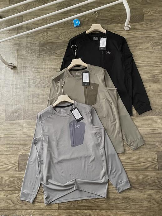 袅家 Rho heavyweight内里拉绒户外男士运动健身休闲弹力打底衫长袖T恤 商品图2