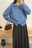 LNNNS 蓝色休闲牛角扣针织毛衫外套 21546 商品缩略图1