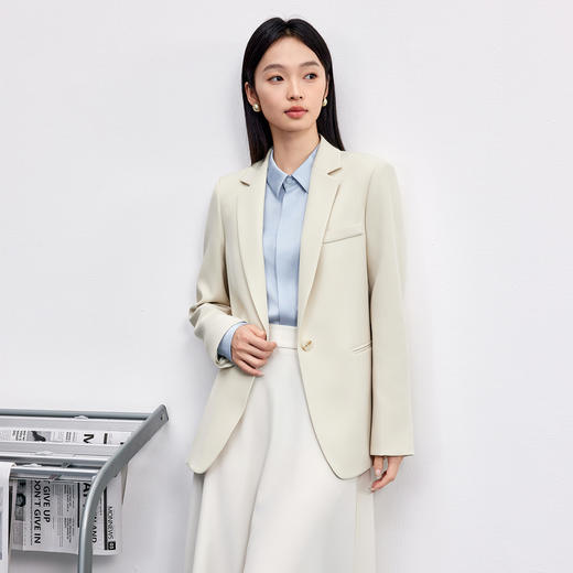 【内购】气质通勤一粒扣西装领舒适休闲长袖西装外套-153XA3220X 商品图1