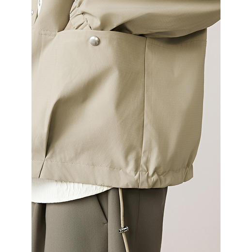 GXG男装 通勤行政教练夹克绣花压褶设计外套上衣男 2025秋季热卖 商品图4