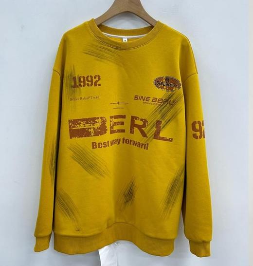 NC圆领印图刷漆长袖卫衣50914（黄）秋季153210040321 商品图2