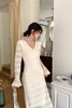 SIA SAYLOR 法式浪漫V领鱼尾裙摆喇叭袖连衣裙 21524 商品缩略图1