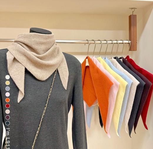老米优品🎈3-5天发！【2条包邮】100% WOOL🐏《澳洲纯羊毛🍂针织三角围脖》高级感，层次感拉满！时髦精必入宝藏围巾~WJ251118A 商品图0
