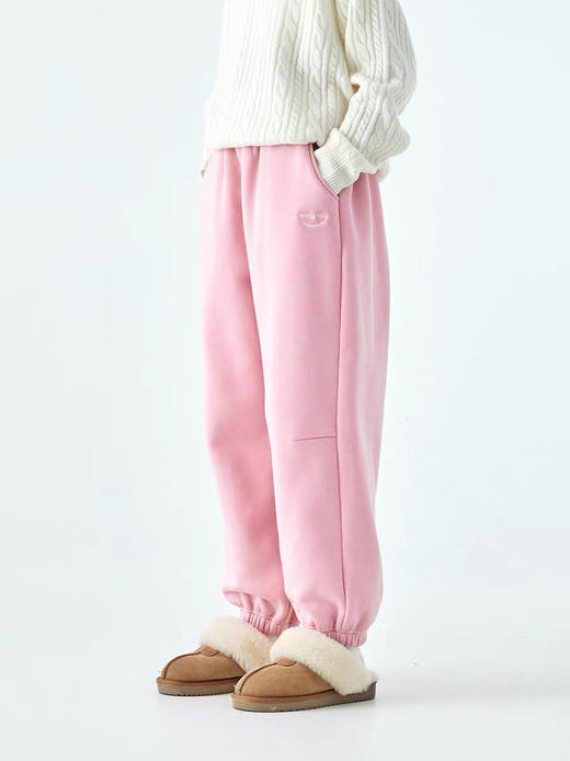 裸+同款！ 350g加厚绒  女童精致小字母刺绣 束脚休闲卫裤 商品图5