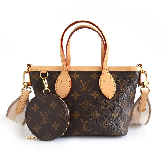 【95新】LV路易威登Neverfull系列M46705老花奶茶色宽肩带Neverfull BB购物袋手提单肩包061125NJS32 商品图0