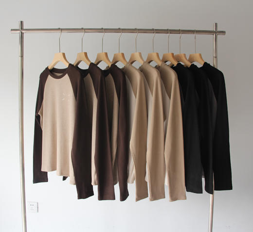 💥独家货【全国包邮】 刺绣拼色澳绒打底衫‼️真正的打底天花板来了❗ 真正走亚马逊的原单好货⚠️ 350g进口澳绒面料，双面加厚！ 商品图0