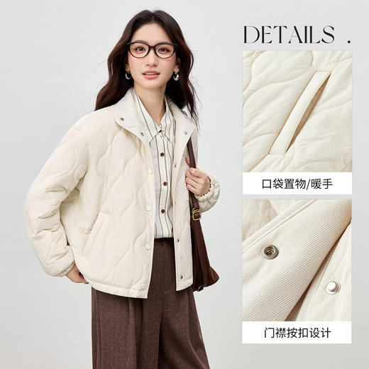 【内购】【正反两穿】时尚通勤立领/翻领单排扣宽松落肩显瘦夹棉保暖外套-154WB2173 商品图3