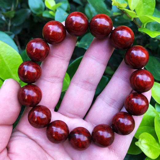 【青山特惠】1.5*15颗 5星带水波略带金星 小叶紫檀手串 t15 商品图0