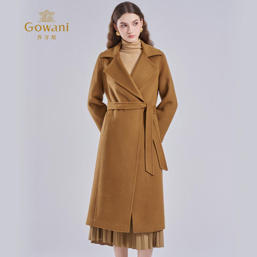 【羊绒】【两色可选】乔万尼毛呢外套直筒显瘦简约大方飒爽商务风H型大衣ES4A347 商品图1