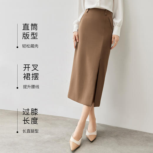 【内购】时尚简约舒适设计感假口袋通勤直筒西装半身裙-153QF3594X 商品图1