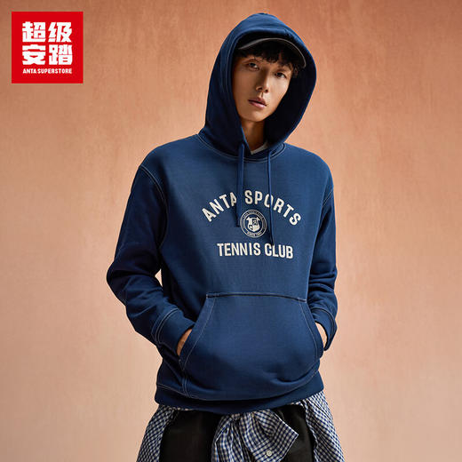 超级安踏男子复古学院风连帽卫衣秋季新款休闲运动上衣152548703U 商品图0