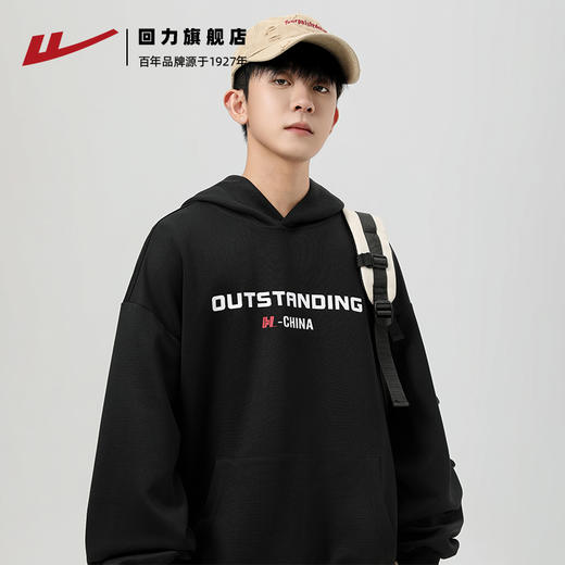 回力国潮美式情侣连帽卫衣男女2025新款春秋季重磅宽松上衣印花冬 商品图2